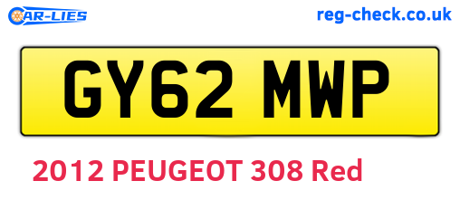 GY62MWP are the vehicle registration plates.