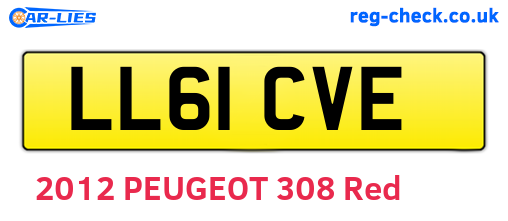 LL61CVE are the vehicle registration plates.