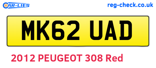 MK62UAD are the vehicle registration plates.