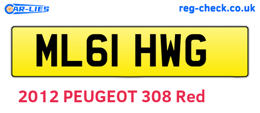 ML61HWG are the vehicle registration plates.