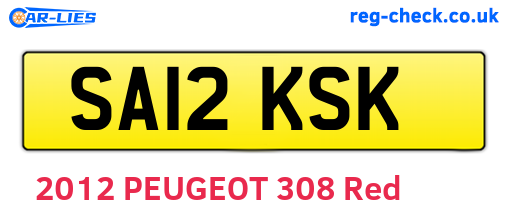 SA12KSK are the vehicle registration plates.