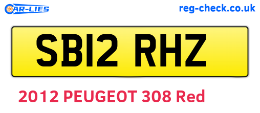 SB12RHZ are the vehicle registration plates.