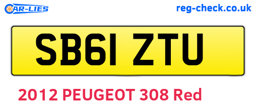 SB61ZTU are the vehicle registration plates.
