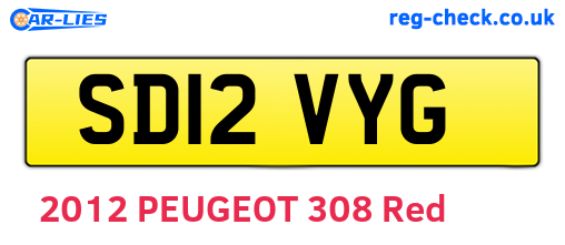 SD12VYG are the vehicle registration plates.
