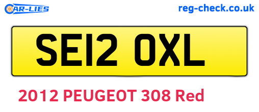 SE12OXL are the vehicle registration plates.