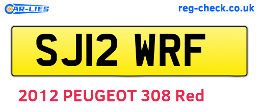 SJ12WRF are the vehicle registration plates.