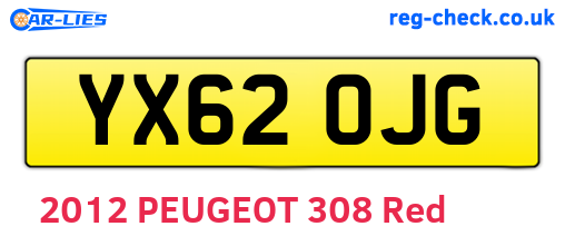 YX62OJG are the vehicle registration plates.
