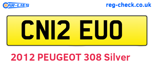 CN12EUO are the vehicle registration plates.