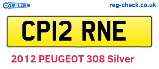 CP12RNE are the vehicle registration plates.