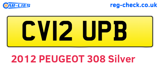 CV12UPB are the vehicle registration plates.