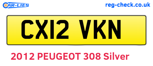 CX12VKN are the vehicle registration plates.