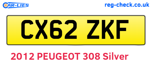 CX62ZKF are the vehicle registration plates.