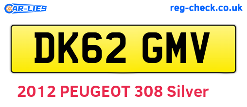 DK62GMV are the vehicle registration plates.