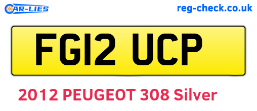 FG12UCP are the vehicle registration plates.