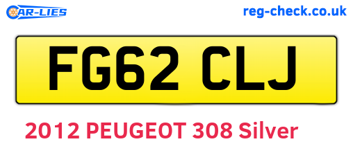 FG62CLJ are the vehicle registration plates.