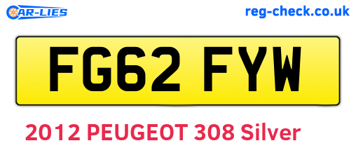 FG62FYW are the vehicle registration plates.