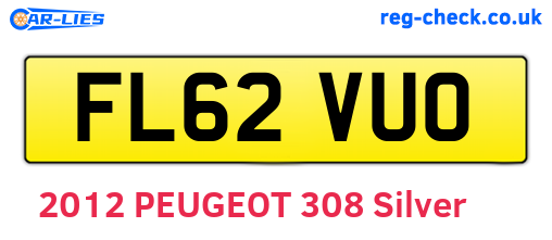 FL62VUO are the vehicle registration plates.