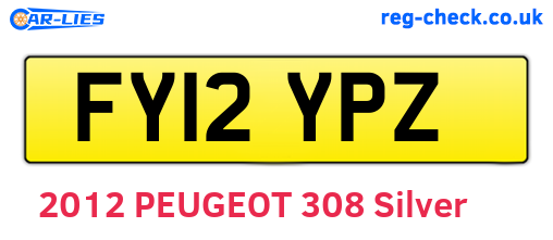 FY12YPZ are the vehicle registration plates.