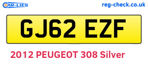 GJ62EZF are the vehicle registration plates.