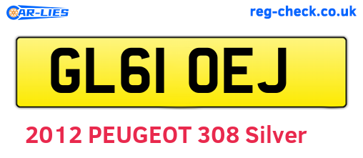 GL61OEJ are the vehicle registration plates.