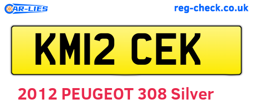 KM12CEK are the vehicle registration plates.