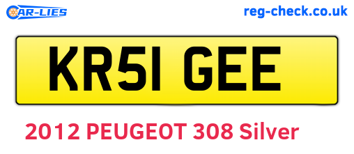 KR51GEE are the vehicle registration plates.