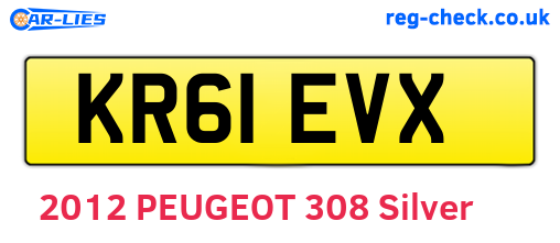 KR61EVX are the vehicle registration plates.
