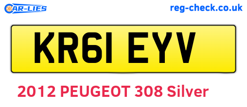KR61EYV are the vehicle registration plates.