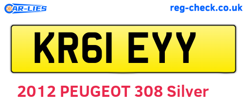 KR61EYY are the vehicle registration plates.