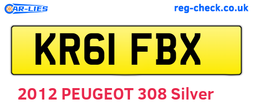 KR61FBX are the vehicle registration plates.