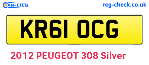KR61OCG are the vehicle registration plates.