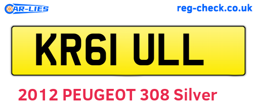 KR61ULL are the vehicle registration plates.