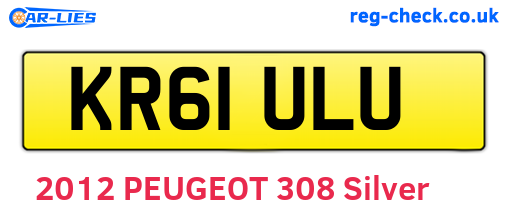KR61ULU are the vehicle registration plates.