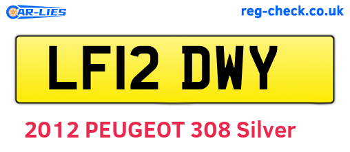 LF12DWY are the vehicle registration plates.