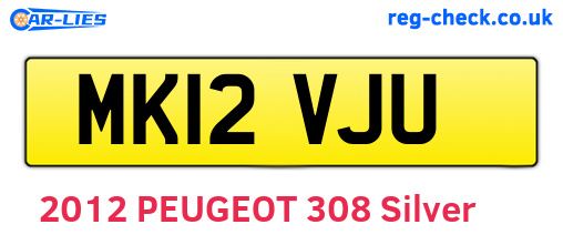 MK12VJU are the vehicle registration plates.