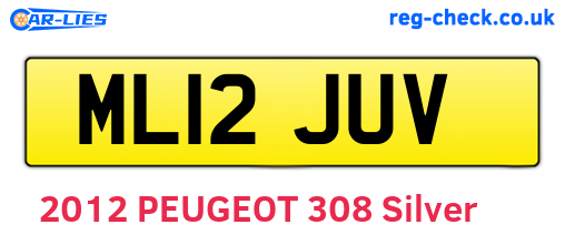ML12JUV are the vehicle registration plates.