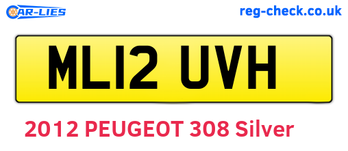 ML12UVH are the vehicle registration plates.