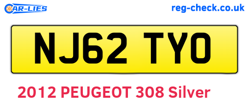 NJ62TYO are the vehicle registration plates.