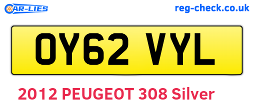 OY62VYL are the vehicle registration plates.