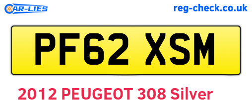 PF62XSM are the vehicle registration plates.