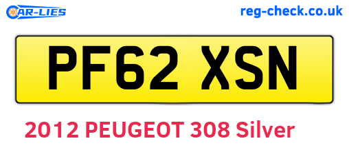 PF62XSN are the vehicle registration plates.