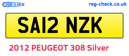 SA12NZK are the vehicle registration plates.
