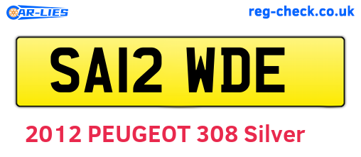 SA12WDE are the vehicle registration plates.