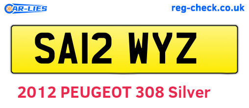 SA12WYZ are the vehicle registration plates.