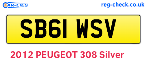 SB61WSV are the vehicle registration plates.