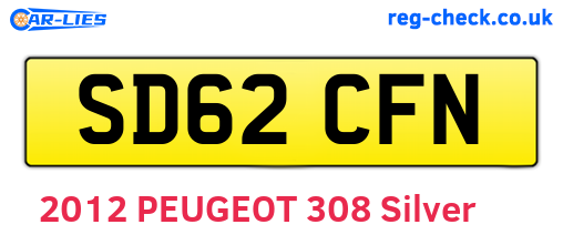 SD62CFN are the vehicle registration plates.