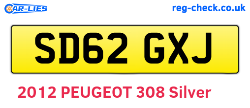 SD62GXJ are the vehicle registration plates.