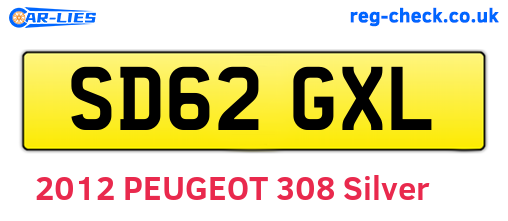 SD62GXL are the vehicle registration plates.