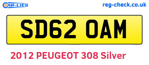 SD62OAM are the vehicle registration plates.