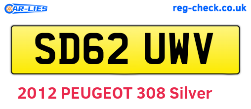SD62UWV are the vehicle registration plates.